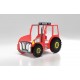 Patut tineret Plastiko Tractor Rosu 180x90