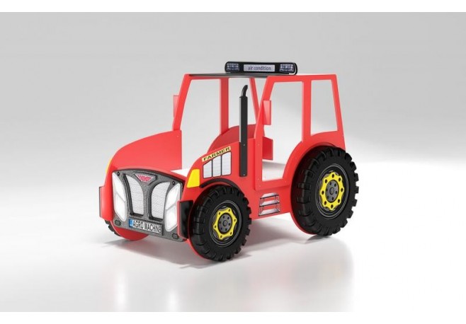 Patut tineret Plastiko Tractor Rosu 180x90