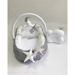 Babynest Plush MyKids 0197 Stars Cloud Gray