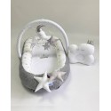 Babynest Plush MyKids 0197 Stars Cloud Gray