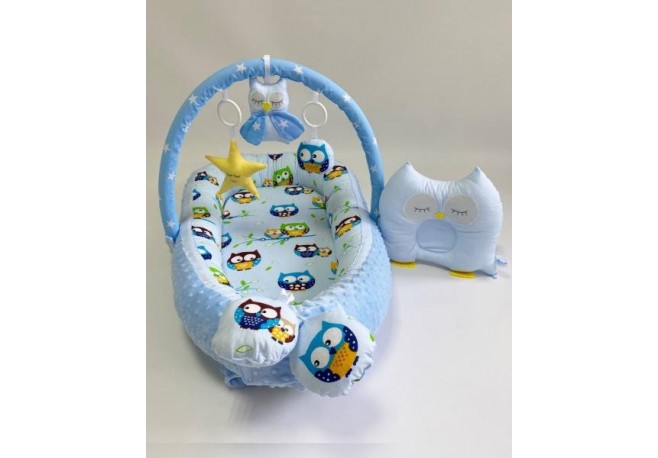 Babynest Plush MyKids 0115 Owls Blue