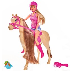 Papusa Simba Steffi Love Lovely Horse 29 cm cu cal si accesorii