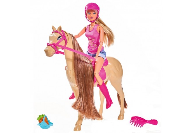 Papusa Simba Steffi Love Lovely Horse 29 cm cu cal si accesorii