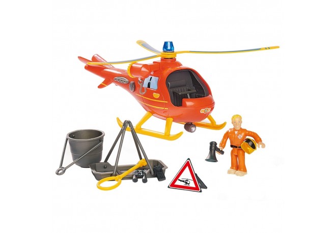 Elicopter electric Simba Fireman Sam Wallaby cu figurina Tom