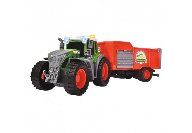 Tractor Dickie Toys Fendt Farm cu remorca