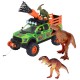 Masina Dickie Toys Dino Hunter cu 4 figurine