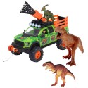 Masina Dickie Toys Dino Hunter cu 4 figurine