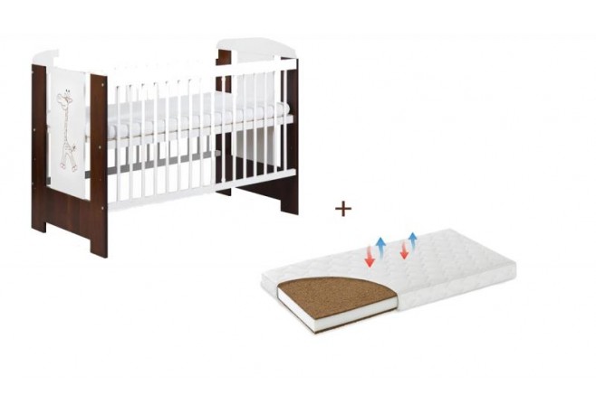 Patut KLUPS Little Giraffe Wenge + Saltea 12 MyKids