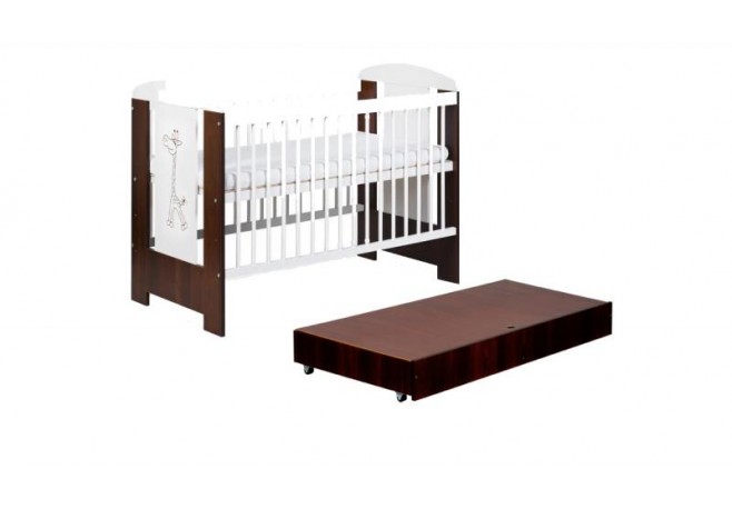 Patut KLUPS Little Giraffe Wenge + Saltea 12 MyDreams