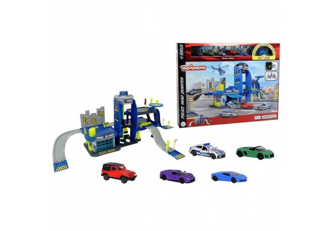 Pista de masini Majorette Creatix Police cu 5 masinute