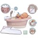Cadita pentru papusa Smoby Baby Nurse Baleno Bath roz cu accesorii