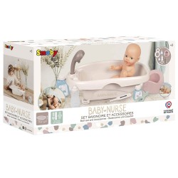 Set Smoby Baby Nurse cadita olita si accesorii pentru papusi