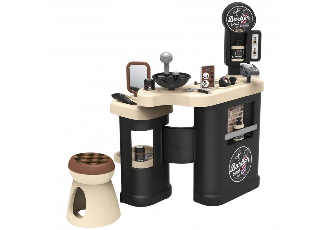 Salon coafura pentru copii Smoby Barber Shop Barber and Cut negru