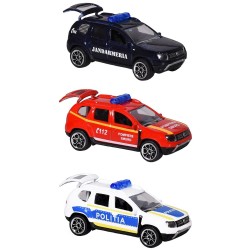 Set Majorette Dacia Duster SOS cu masina de jandarmerie salvare si politie