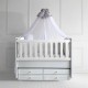Patut cu leganare si lat. culisabila MyKids Lotus Alb 130x70