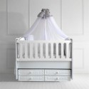 Patut cu leganare si lat. culisabila MyKids Lotus Alb 130x70