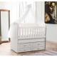 Patut cu leganare si lat. culisabila MyKids Lotus Alb 130x70
