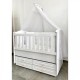 Patut cu leganare si lat. culisabila MyKids Lotus Alb 130x70