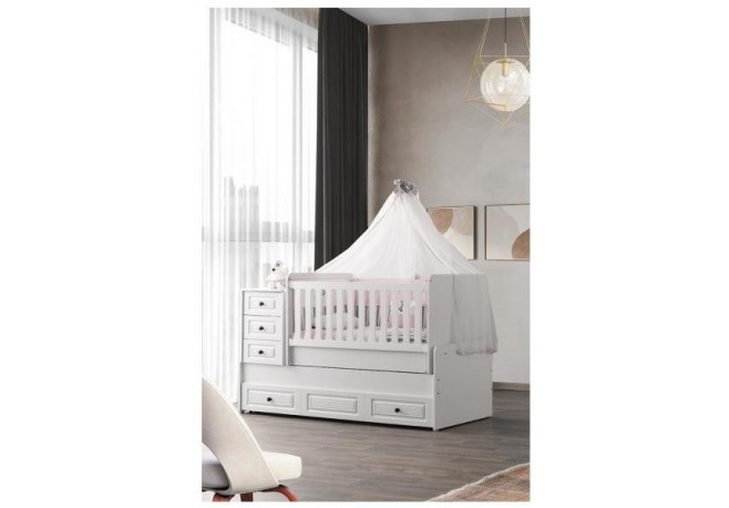 Patut transformabil MyKids Polo Alb 180x80