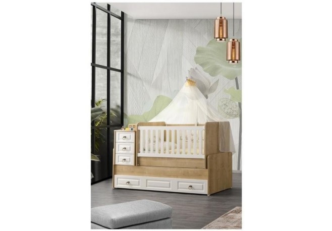 Patut transformabil MyKids Esla Natur Alb 180x80