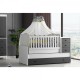 Patut transformabil MyKids Olivia Alb Gri-Inchis 180x80