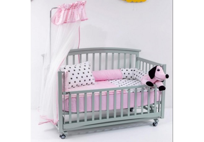 Lenjerie MyKids 6 Piese VP 331 DOG Pink 120x60 cm