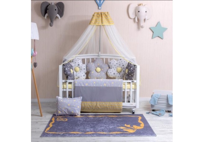 Lenjerie MyKids 10 Piese VP 329 PASTEL Gray 120x60 cm