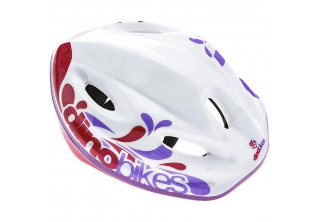 Casca de protectie Dino Bikes alb si roz