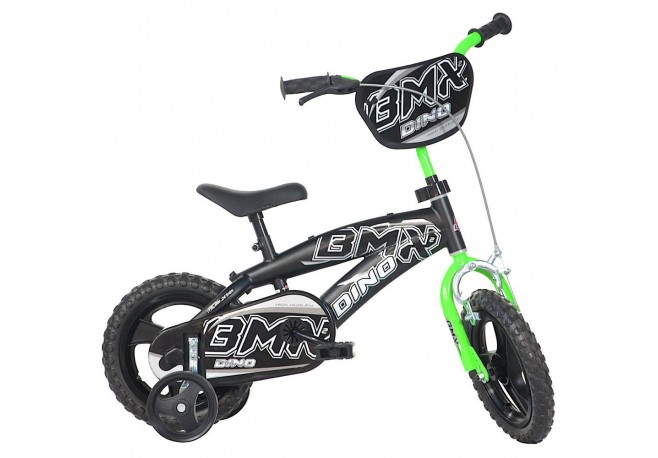 Bicicleta copii Dino Bikes 12 BMX negru si verde