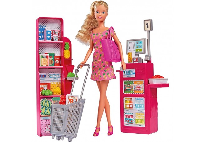 Papusa Simba Steffi Love Supermarket 29 cm cu accesorii