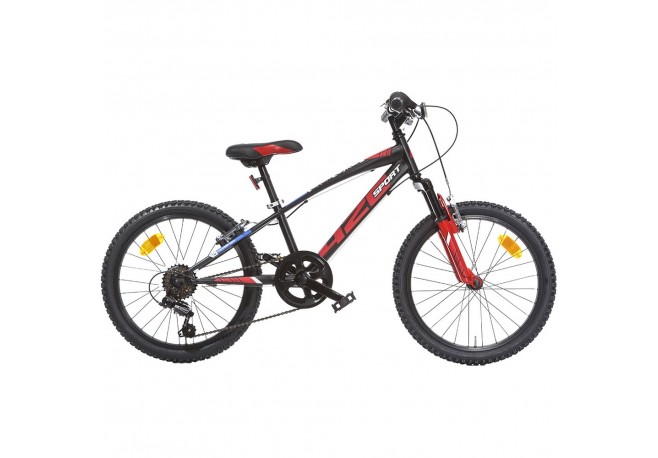 Bicicleta copii Dino Bikes 20 MTB baieti Sport negru cu 6 viteze si suspensie