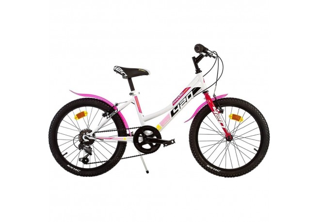 Bicicleta copii Dino Bikes 20 MTB fete Sport alb cu 6 viteze