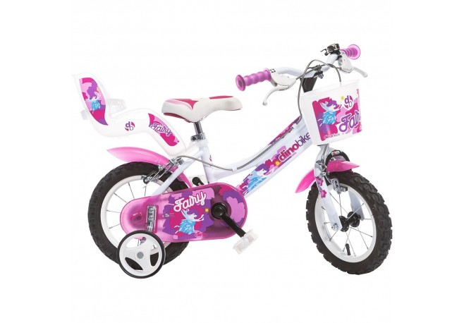 Bicicleta copii Dino Bikes 12 Fairy alb si roz