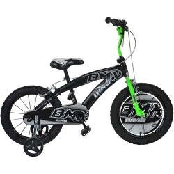 Bicicleta copii Dino Bikes 14 BMX negru si verde