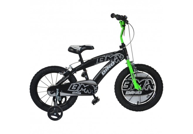 Bicicleta copii Dino Bikes 14 BMX negru si verde
