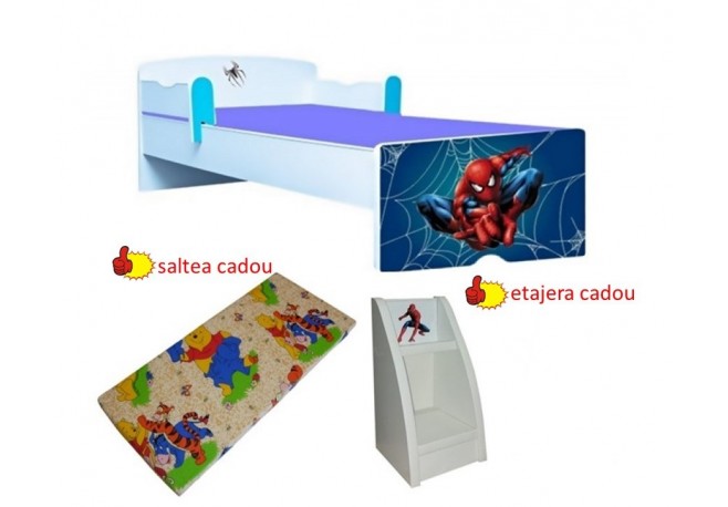 Pat copii Spiderman ,noptiera cu lumini cadou
