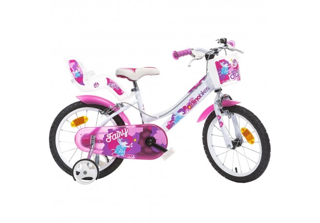 Bicicleta copii Dino Bikes 16 Fairy alb si roz