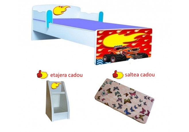 Pat copii Blaze ,etajera cadou