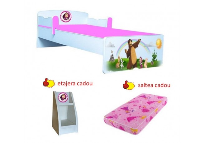 Pat copii Masha ,etajera cadou