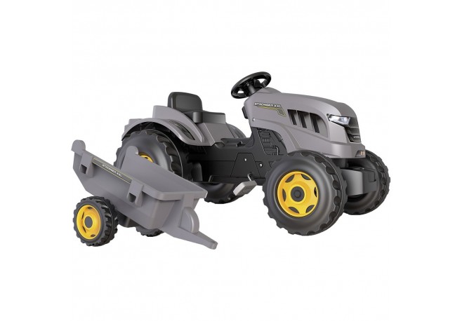 Tractor cu pedale si remorca Smoby Stronger XXL gri