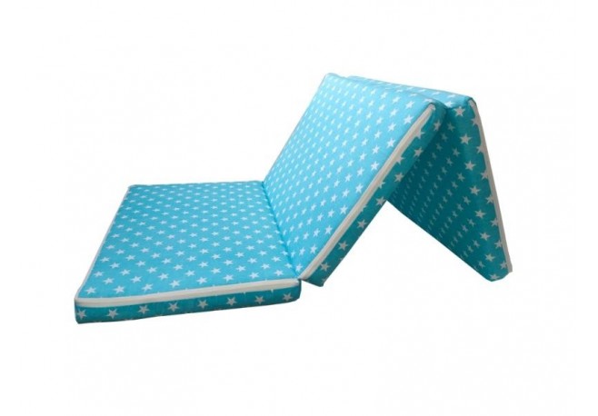 Saltea Pliabila copii MyKids Spuma Poliuretanica (Burete) Stars Turquoise