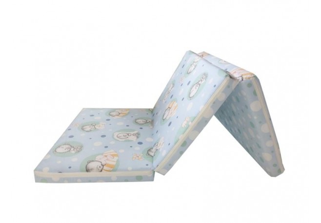 Saltea Pliabila copii MyKids Spuma Poliuretanica (Burete) Baby Teddy Blue