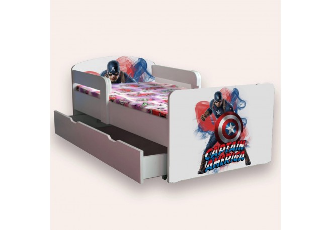Pat  pentru copii Captain America-sertar