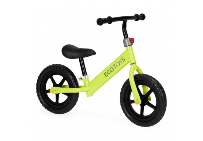 Bicicleta fara pedale cu roti din spuma EVA Ecotoys JM-763 - Verde - Resigilat