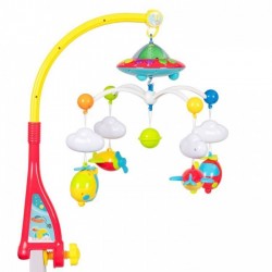 Carusel muzical pentru patut cu lumini sunete si jucarii Huanger HE0304 - Multicolor