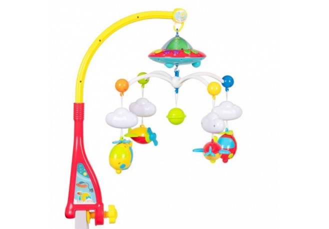 Carusel muzical pentru patut cu lumini sunete si jucarii Huanger HE0304 - Multicolor