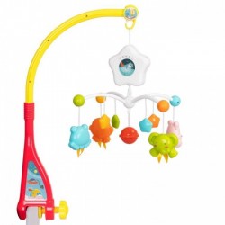 Carusel muzical pentru patut cu lumini sunete si jucarii Huanger HE0307 - Multicolor