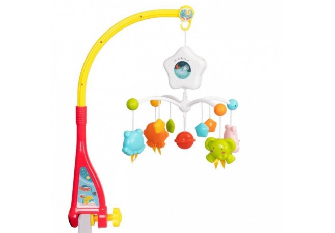 Carusel muzical pentru patut cu lumini sunete si jucarii Huanger HE0307 - Multicolor