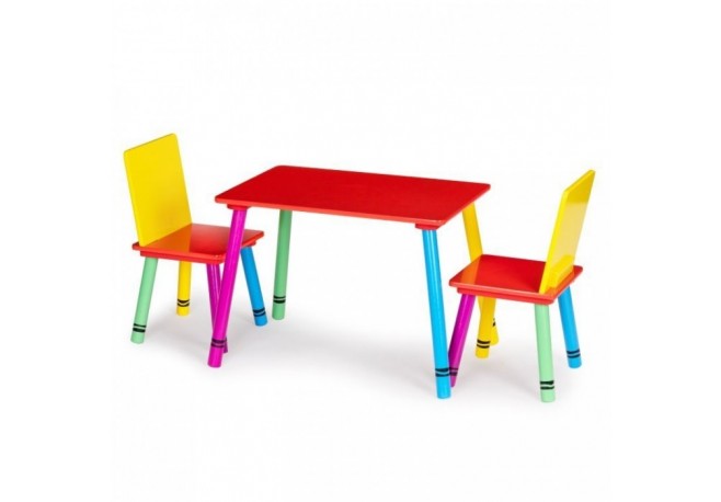 Set de masa cu doua scaune pentru copii Ecotoys ZKB-10