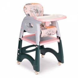 Scaun de masa 2 in 1 pentru copii Ecotoys HA-033 - Roz